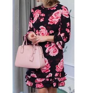 Kate Spade rosa ruffle floral print shift dress